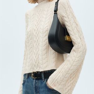 Cable Knit Cream Mango Sweater
